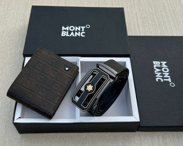 Mont Blac- Premium Quality Wallet and Belt Combo - Image 3