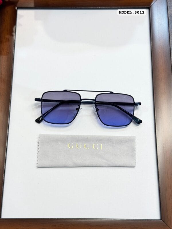 GUCCI- Premium Black Blue Sunglasses - Image 3