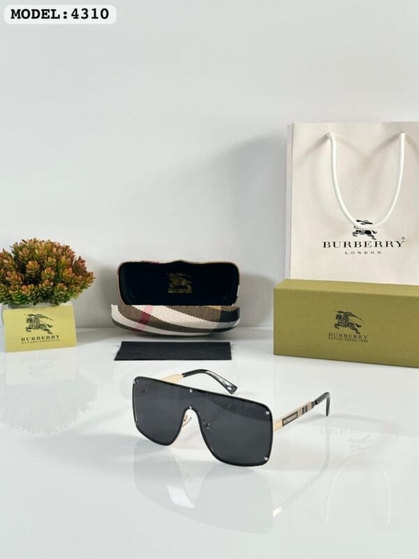 BURBERRY- Premium Gold Black Sunglasses