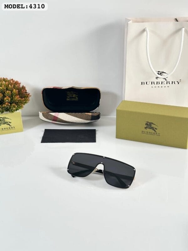 BURBERRY- Premium Gold Black Sunglasses - Image 4