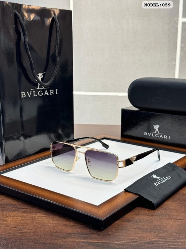 BVLGARI- High Quaility Gold Green Sunglasses