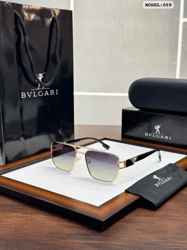 BVLGARI- High Quaility Gold Green Sunglasses