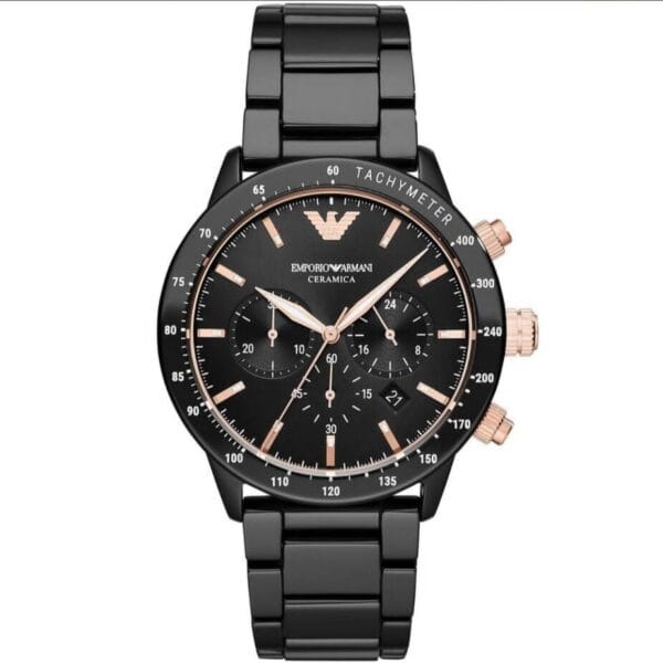Emporio Armani AR70002 Full Black Ceramic Chronograph’s Japanese Mens Watch