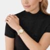 Michael Kors Gold White Analog Stainless Steel Women's Watch - Image 3