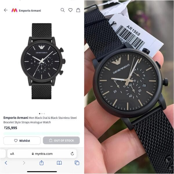 Emporio Armani Luigi AR1968, Z-Black Premium Men's Watch - Image 6