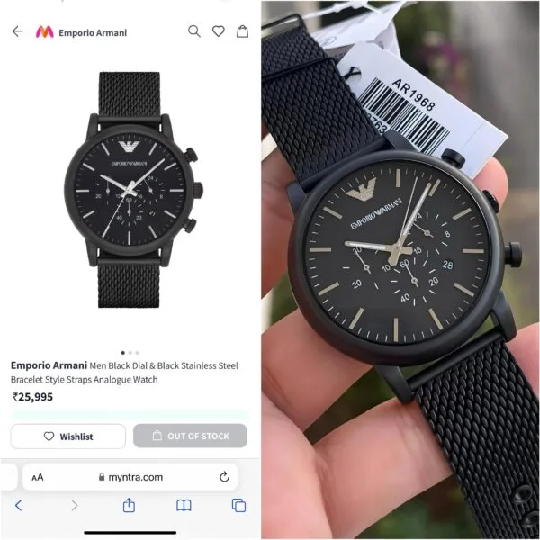 Emporio Armani Luigi AR1968, Z-Black Premium Men's Watch - Image 6
