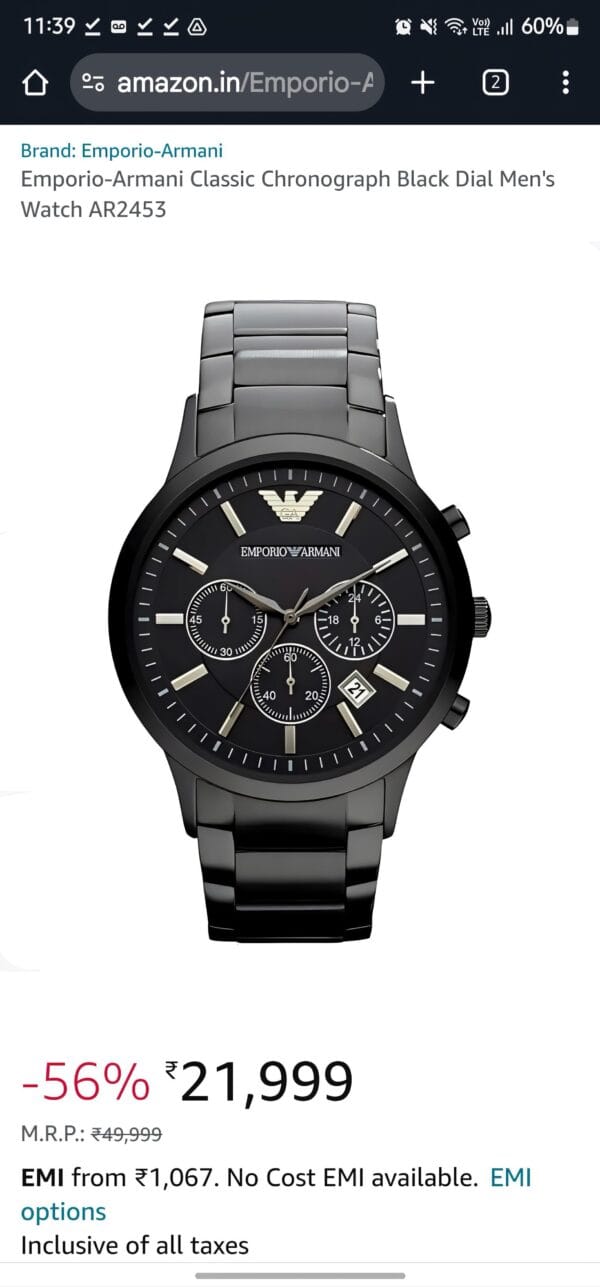 Emporio Armani Renato AR2453 Men's Watch - Image 3
