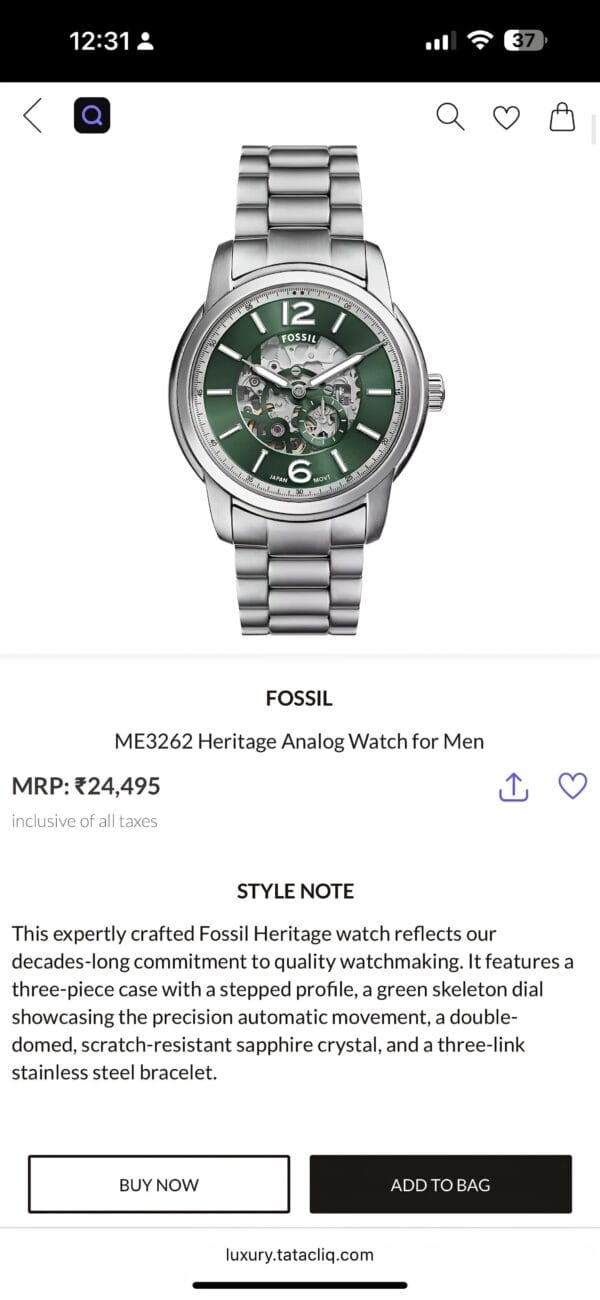 Fossil Heritage Mechanical Men’s Watch - Image 4