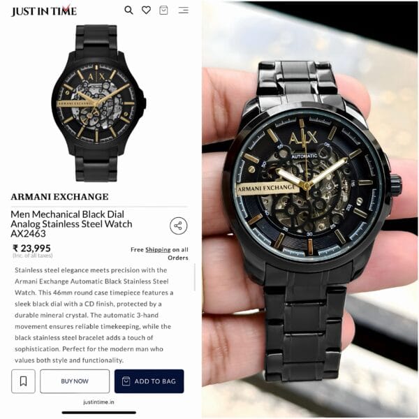 Armani Exchange Z-Black Open Heart Automatic Men's watch - Image 6