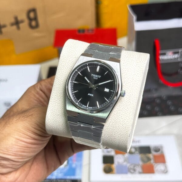 Tissot PRX Quartz Stainless Steel 40MM Black Solid Dial - Image 2