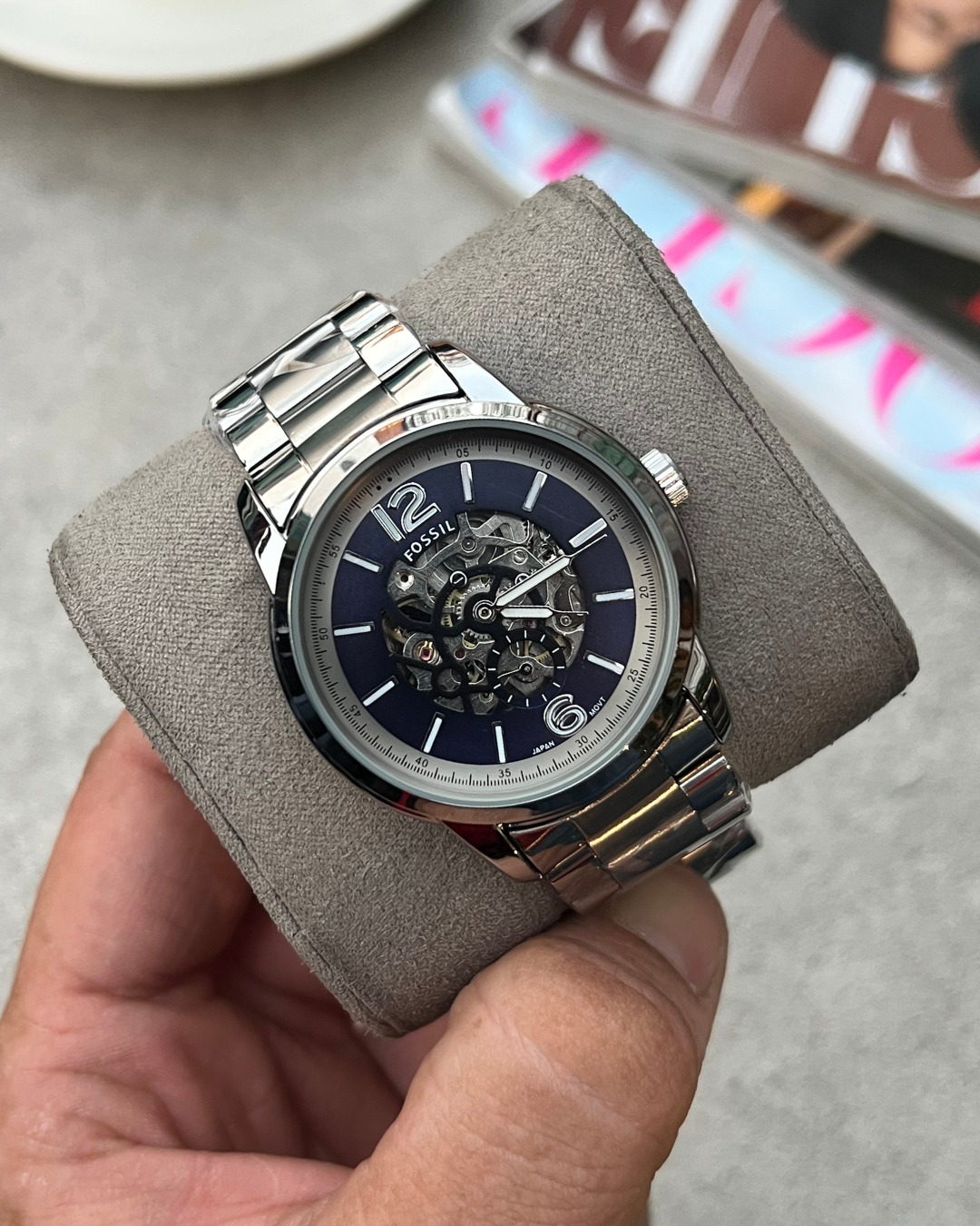 Fossi_l Heritage Automatic Silver Blue