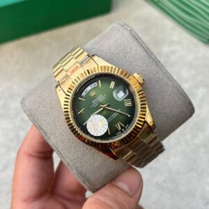 Role_x Oyster perpetual Day Date Automatic Gold-Green