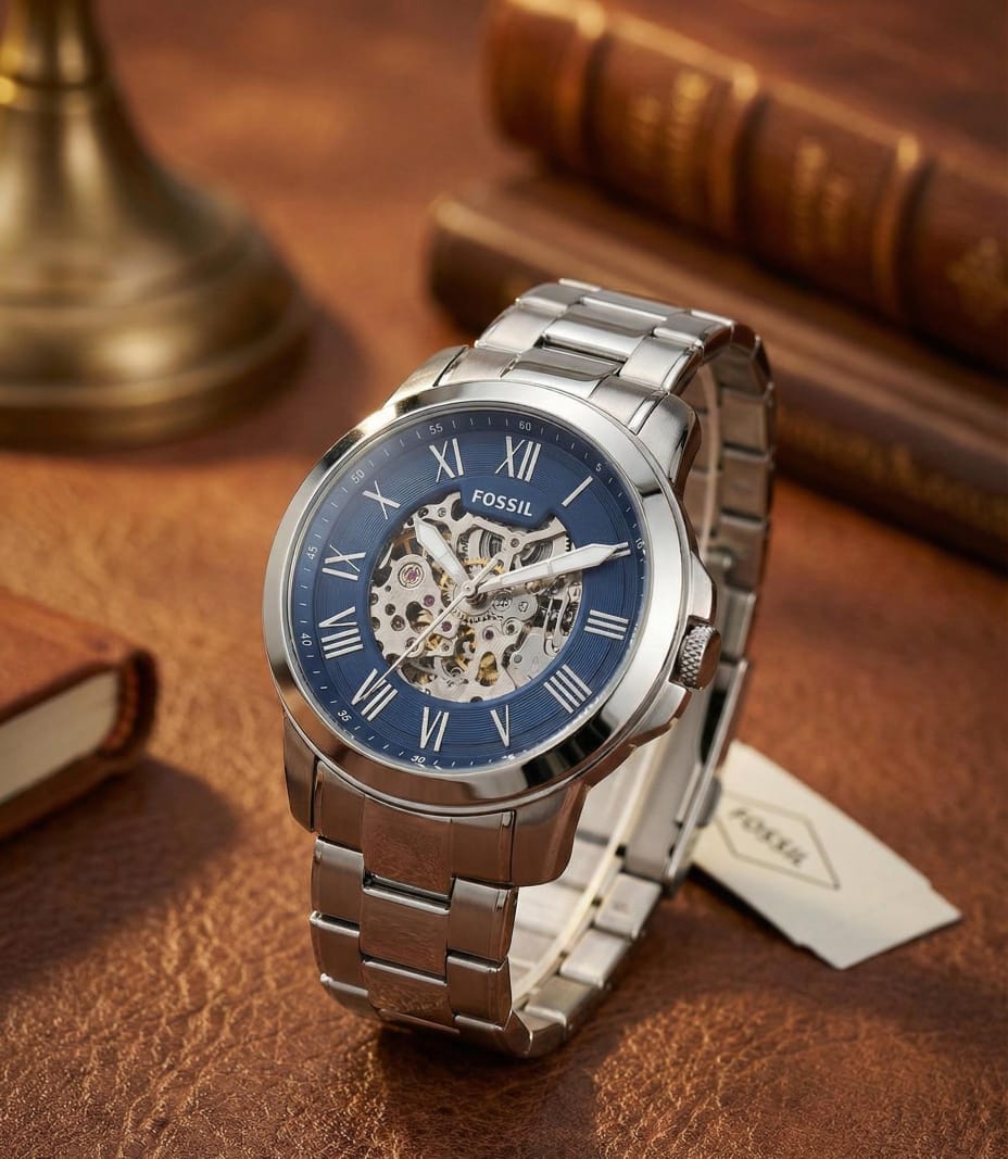 Fossi_l Grant Automatic Silver-Blue