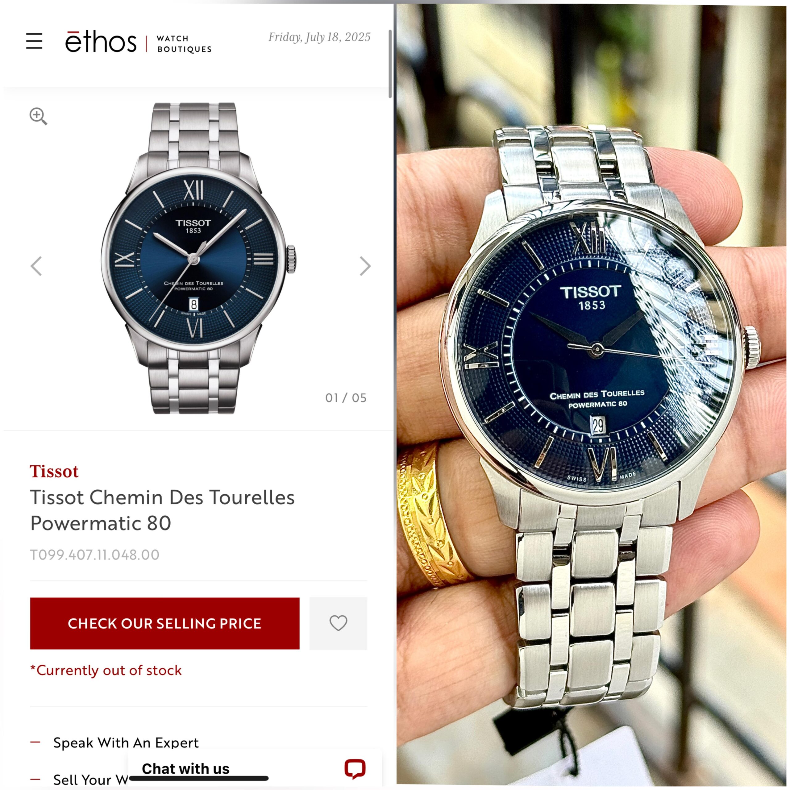 Tisso_t chemin des tourelles automatic Blue