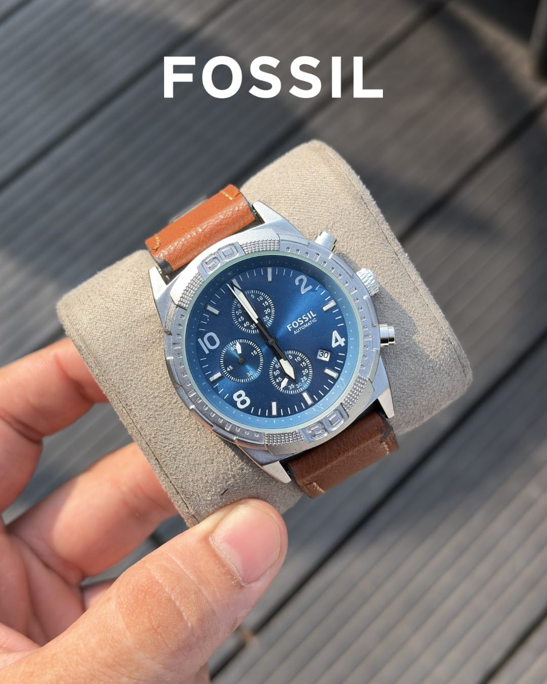 Fossi_l Bronson Chronograph Luggage Leather