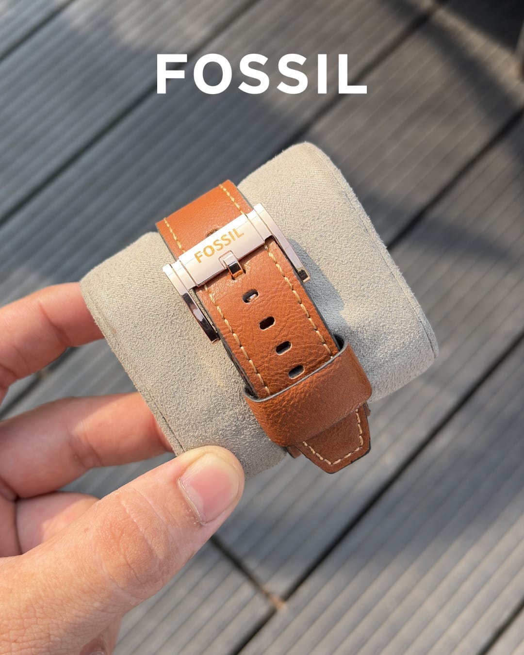 Fossi_l Bronson Chronograph Luggage Leather