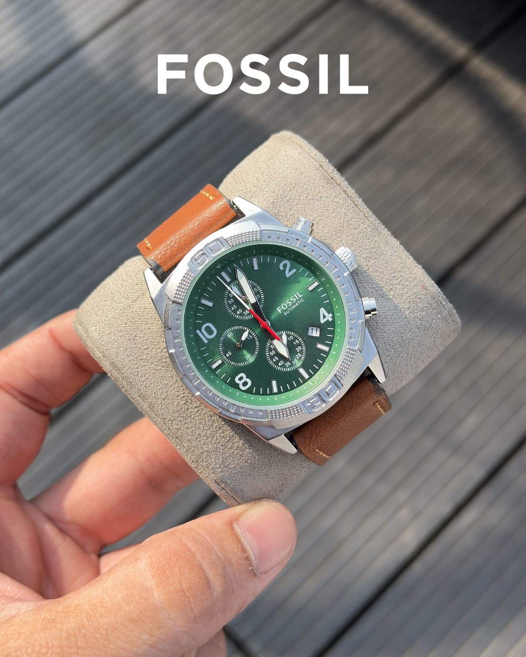 Fossi_l Bronson Chronograph Luggage Leather