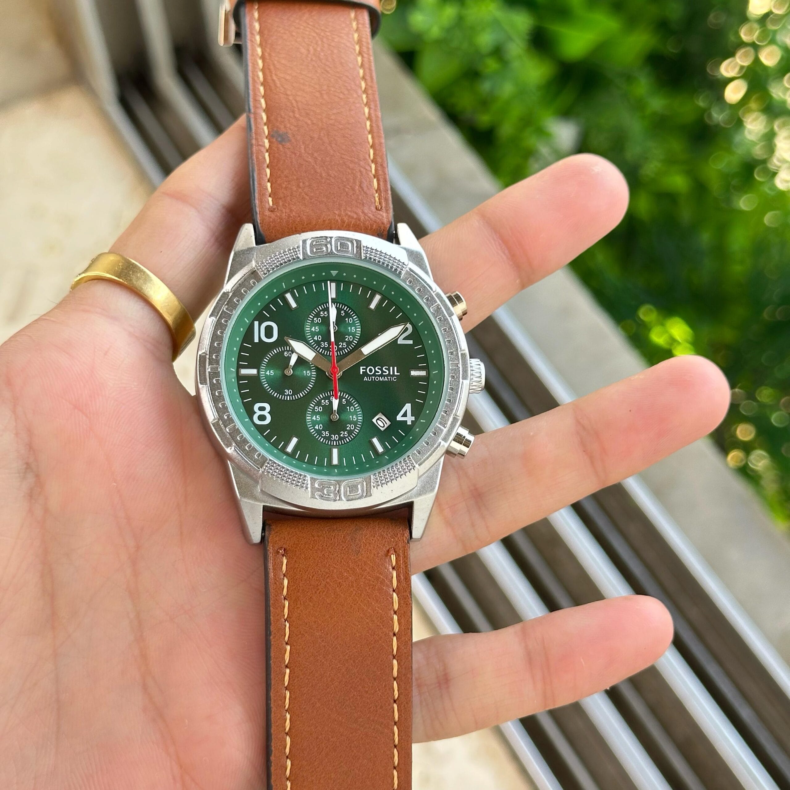 Fossi_l Bronson Chronograph Luggage Leather