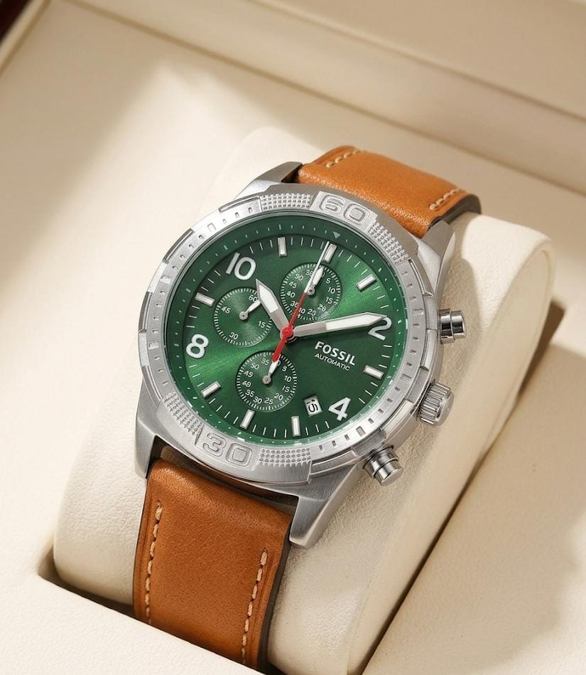 Fossi_l Bronson Chronograph Luggage Leather