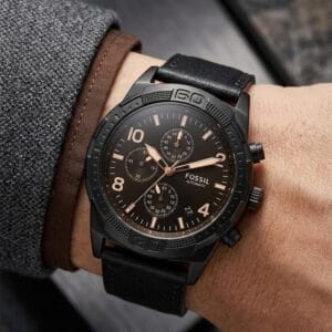 Fossi_l Bronson Chronograph Luggage Leather
