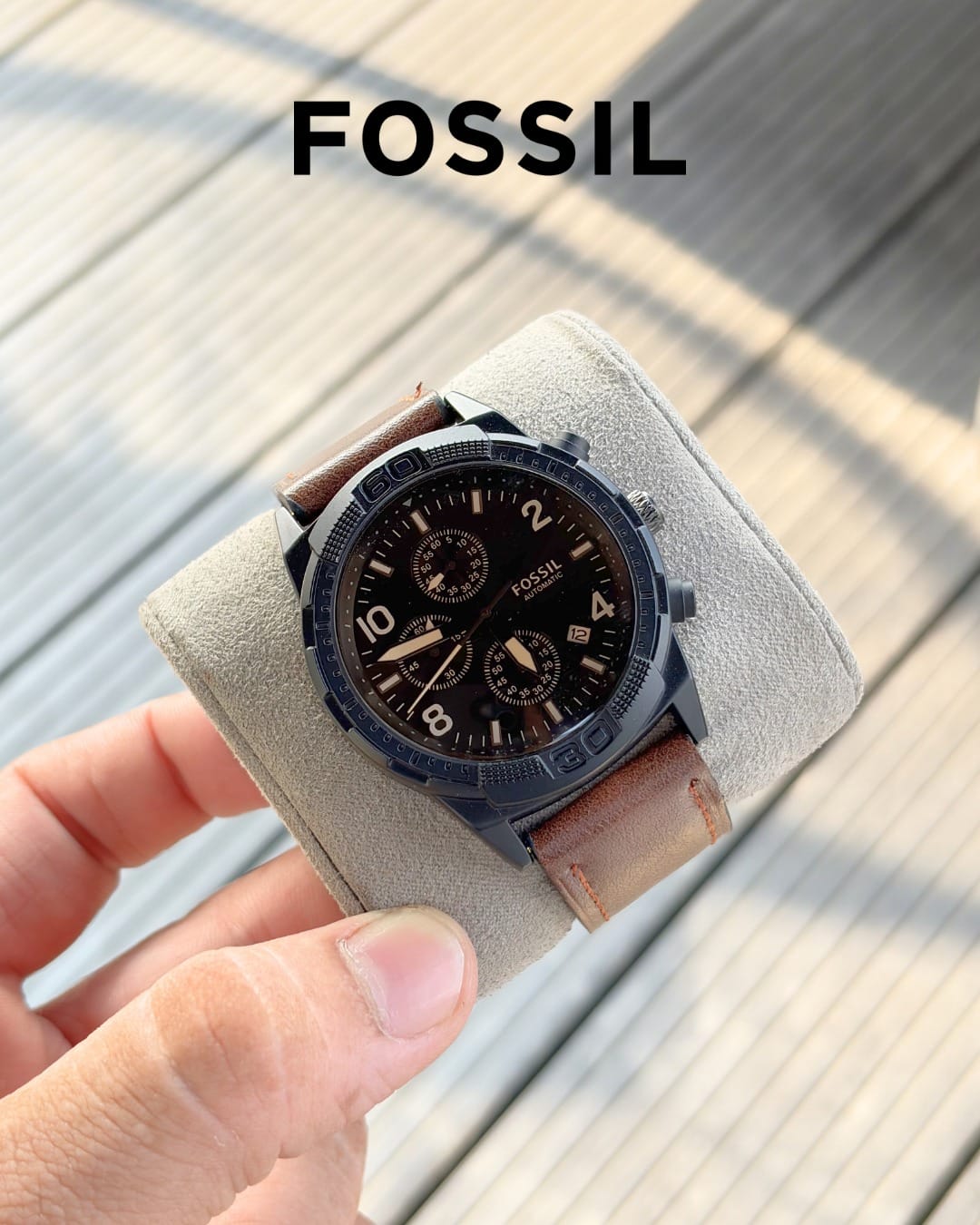 Fossi_l Bronson Chronograph Luggage Leather