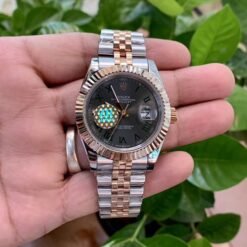 Rolex Date Just 41 Silver Rose Gold Wimbeldon ZR