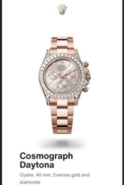 Rolex Daytona Rose Gold Chain Diamond Semi ETA FIX
