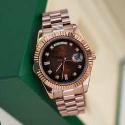 Rolex Day Date Rose Gold Brown YZ