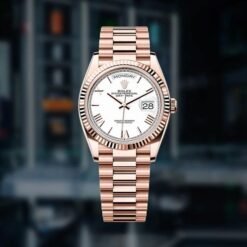 ROLEX Day Date Rose Gold White Dial Roman Figure YZ