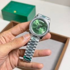 Rolex Day Date Diamond Bezel Green Dial