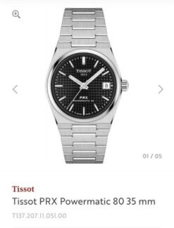 Tissot Prx Powermatic 80 Black 35mm Authentic Quality With OG Box
