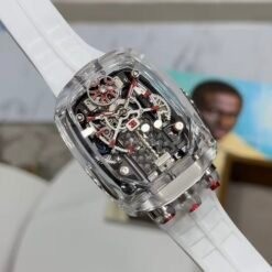Bugatti Chiron Sapphire Clear Case White Strap