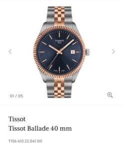 Tissot Ballade 40 mm Silver Rose Gold Blue Authentic Store Quality