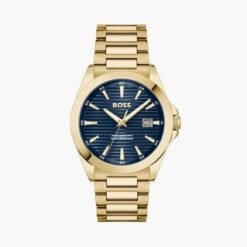 Hugo Boss Strike Analog Gold Blue Authentic Store Quality