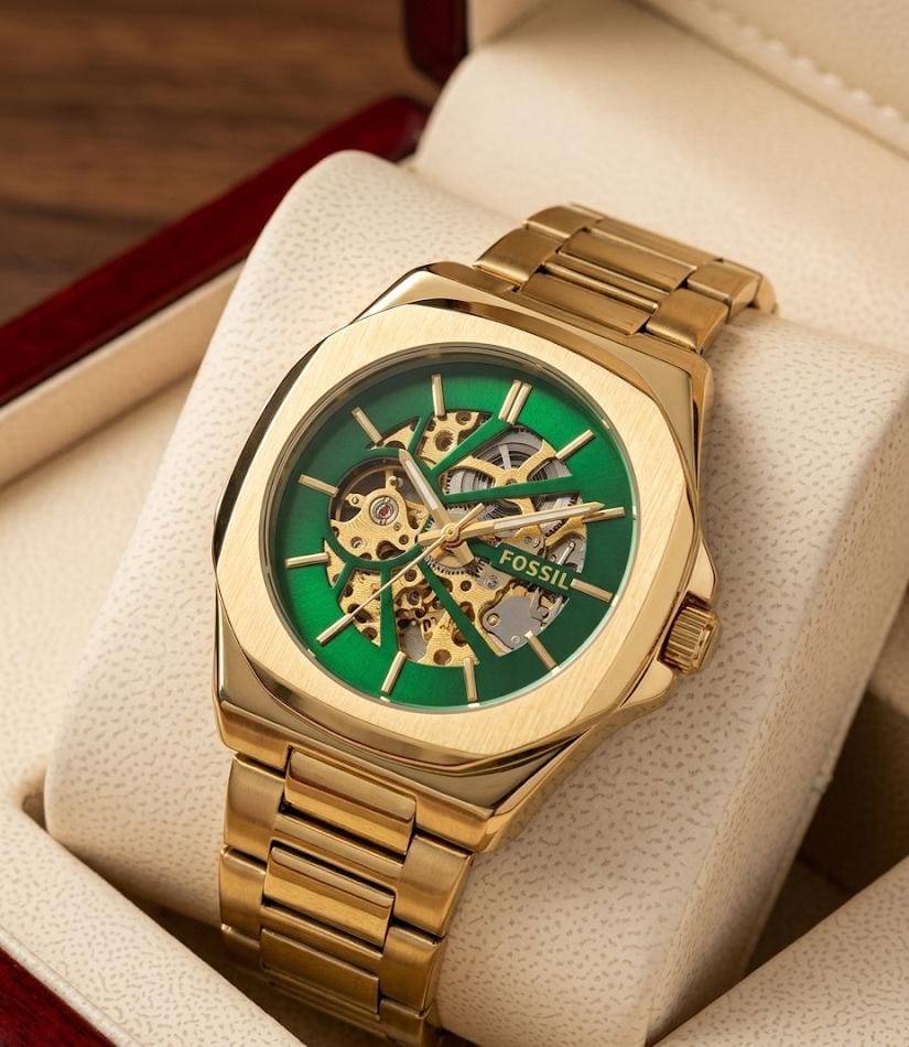 Fossi_l Bestwin mens Automatic Skeleton Green
