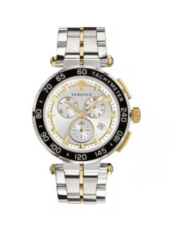 Versace Greca Chronograph Silver Gold