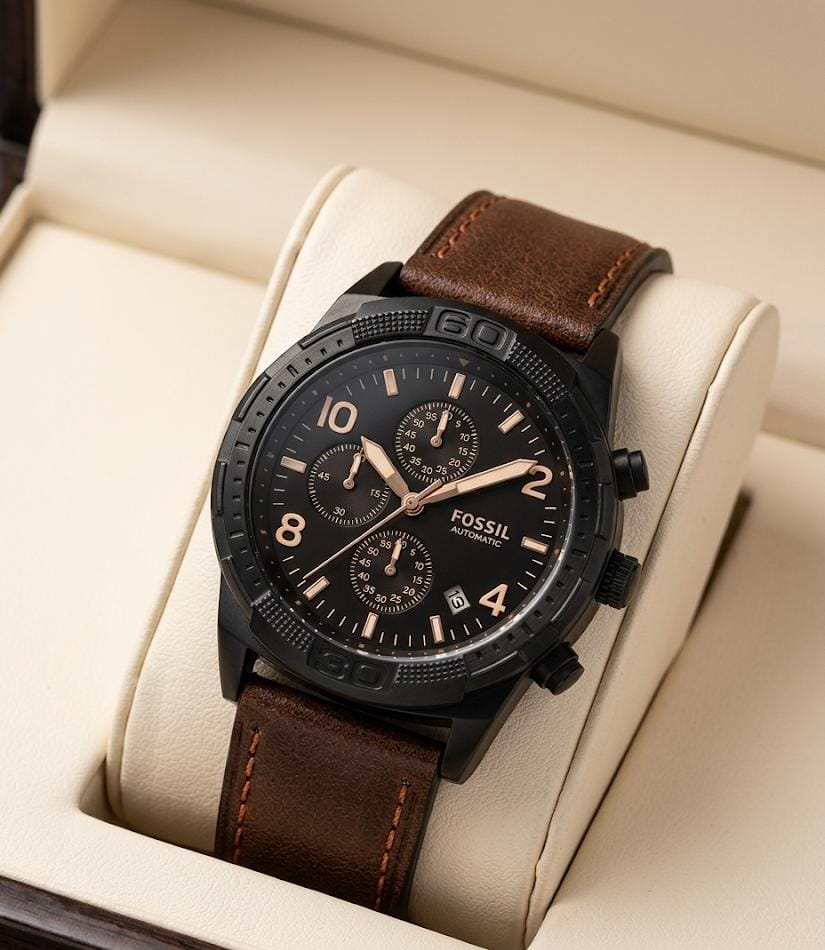 Fossi_l Bronson Chronograph Luggage Leather