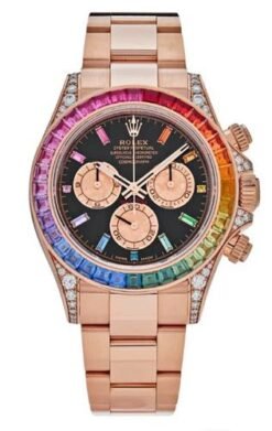 Rolex Daytona Off Catalog Rainbow Diamonds Bezel