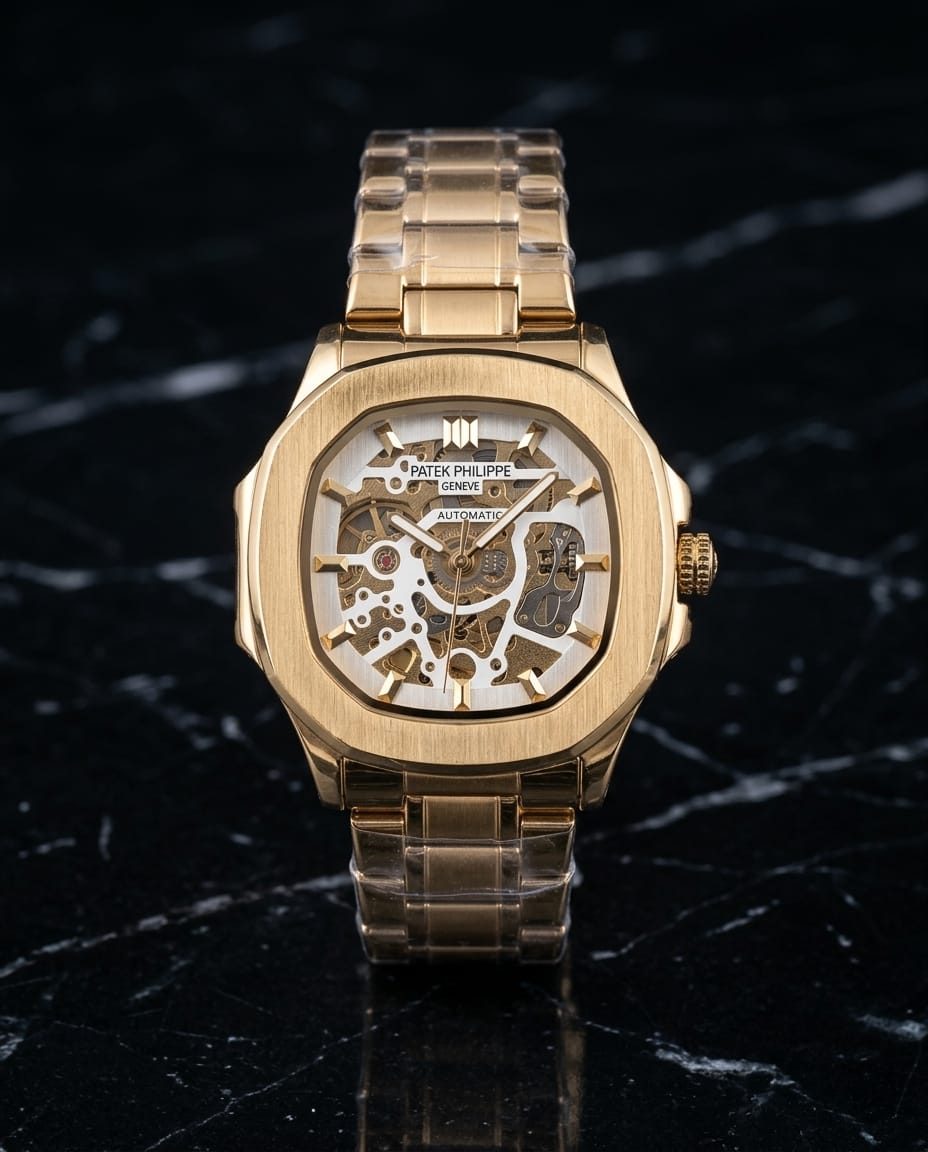 Patek_Philippe Skeleton Automatic golden white