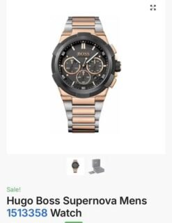 Hugo Boss Supernova Chronograph Silver Rose Gold Black Authentic Store Quality