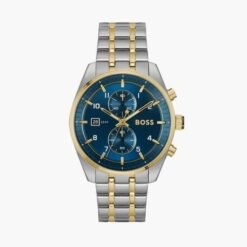 Hugo Boss Skytraveller Silver Gold Blue Authentic Store Quality
