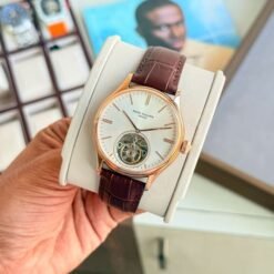 Patek Phillipe Manual Winding Tourbillon Leather Watch