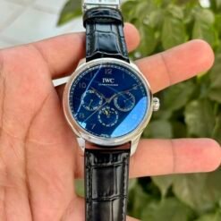 IWC Portugieser Perpetual Calendar Black Silver Blue Dial