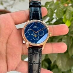IWC Portugieser Perpetual Calendar Black Rose Gold Blue Dial