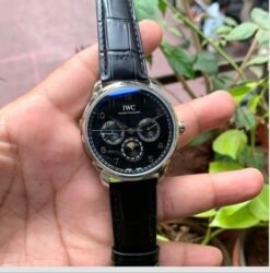 IWC Portugieser Chronograph Silver Black Dial