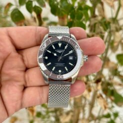 Longines HydroConquest 2026 Silver Black Mesh Strap