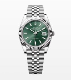Rolex Date Just 41 Silver Mint Green Dial Semi ETA