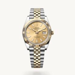 Rolex Date Just 41 Silver Gold Dial Semi ETA