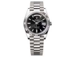 Rolex Day Date Silver Black Dial SEMI ETA