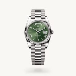 Rolex Day Date Silver Green Dial SEMI ETA